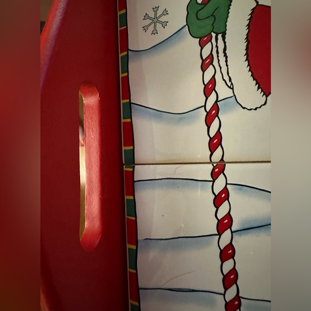 Christmas in July - Vintage JC Penney Holiday Christmas Ceramic Tile Tray - Picture 6 of 13